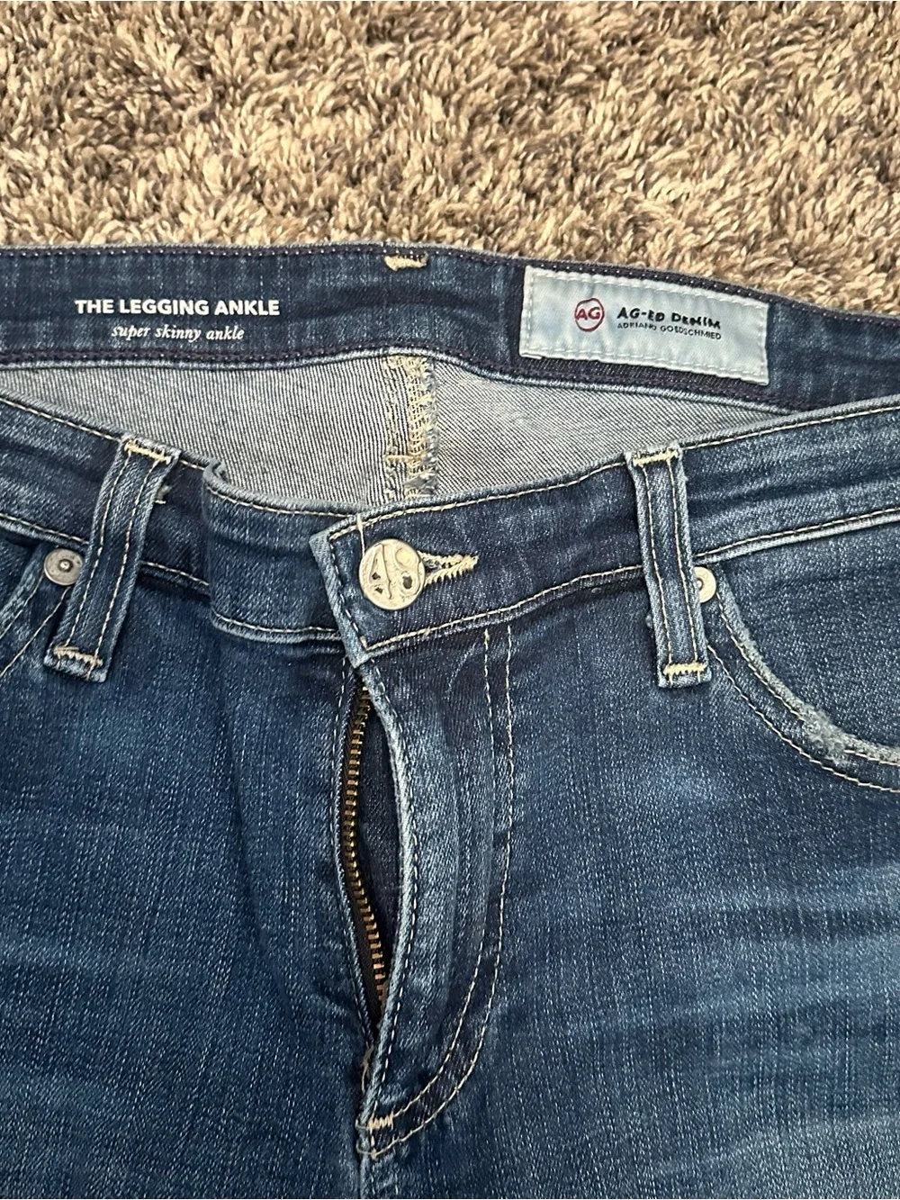 AG Adriano Goldschmied Women’s Dark Blue Skinny Jeans - Faded Wash - Picture 4 of 10